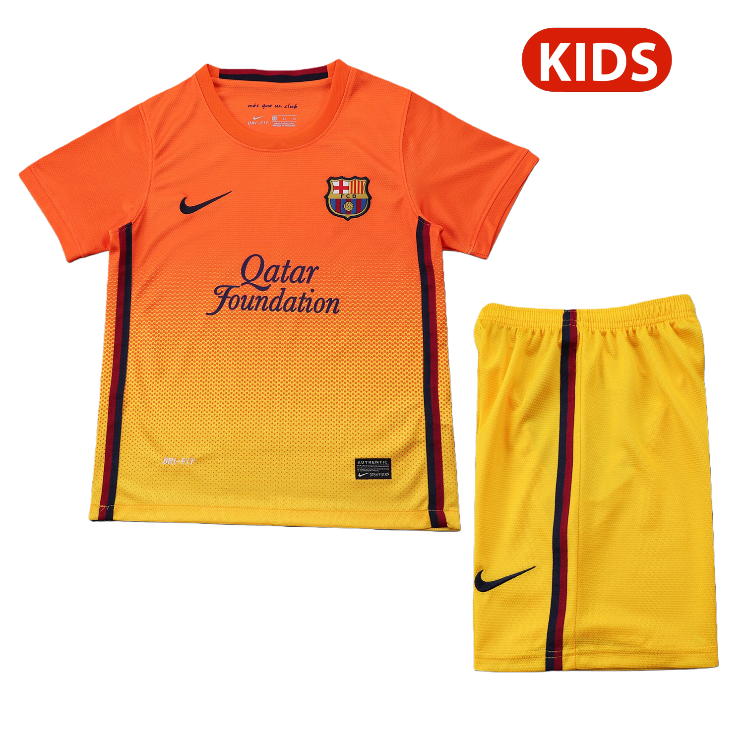 TFK-turbofussballkit-Retro Barcelona 2012-13 Away Kids Kit
