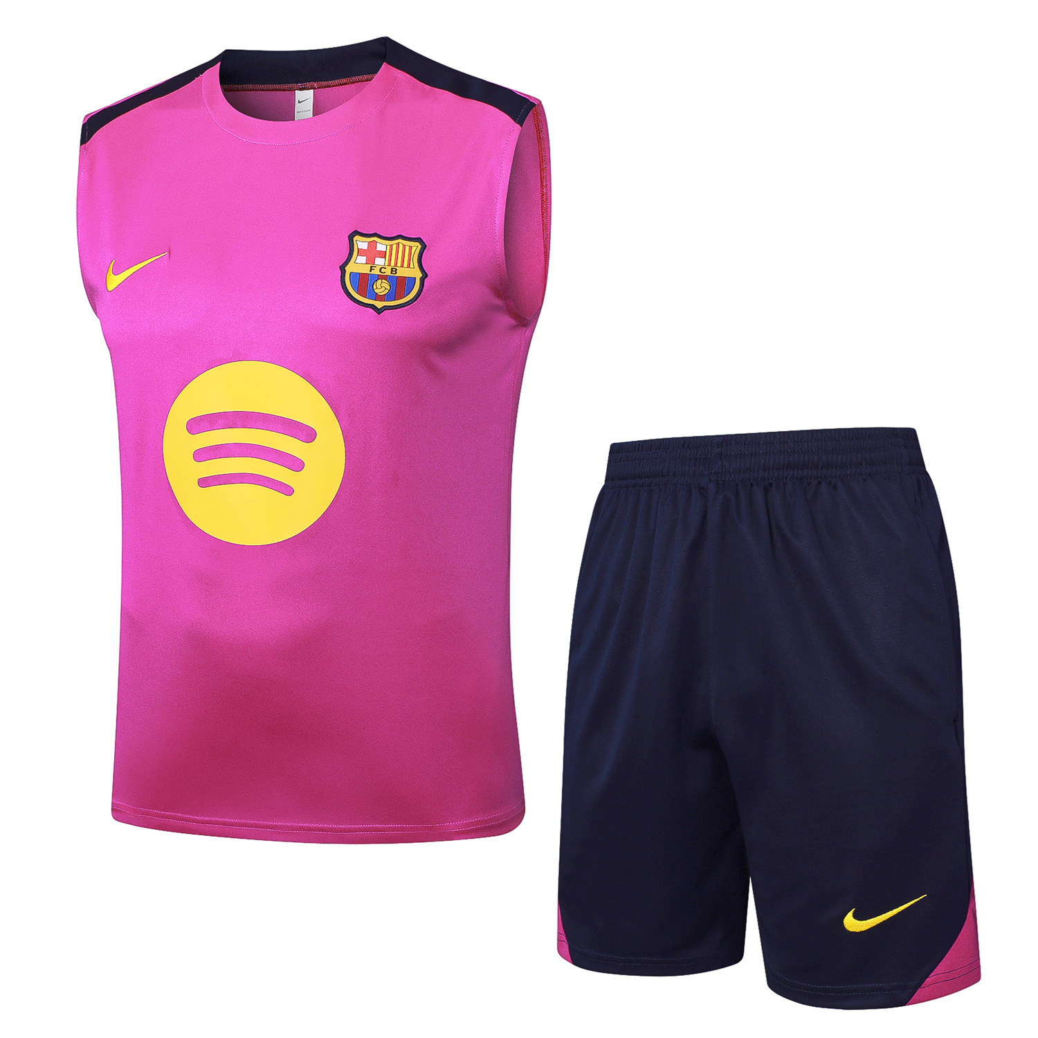 TFK-turbofussballkit-Barcelona 25-26 Vest Training Set - Purple Pink Vest and Black Shorts