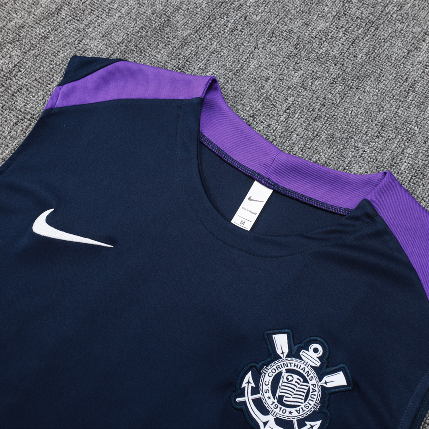 TFK-turbofussballkit-Corinthians 25-26 Vest Training Set - Deep Blue Black Vest and Shorts