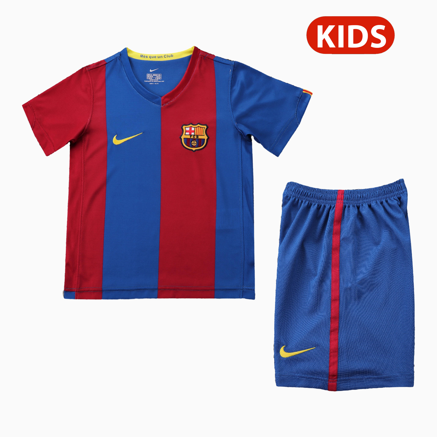 TFK-turbofussballkit-Retro Barcelona 2006-07 Home Kids Kit