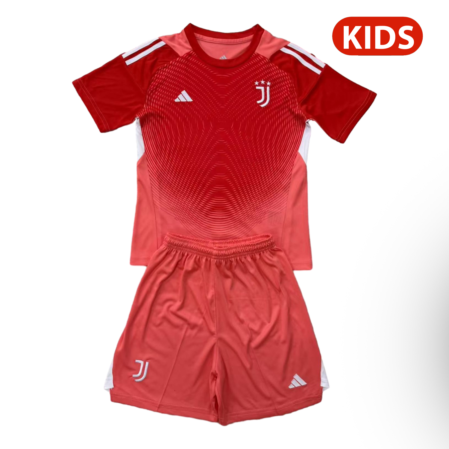 TFK-turbofussballkit-Juventus 25-26 Red Goalkeeper Kids Kit