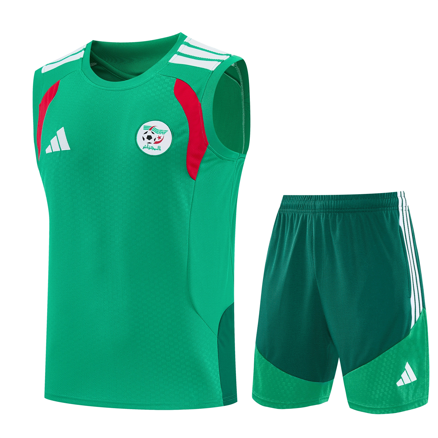 TFK-turbofussballkit-Algeria 2026 Vest Training Set - Green Vest and Shorts