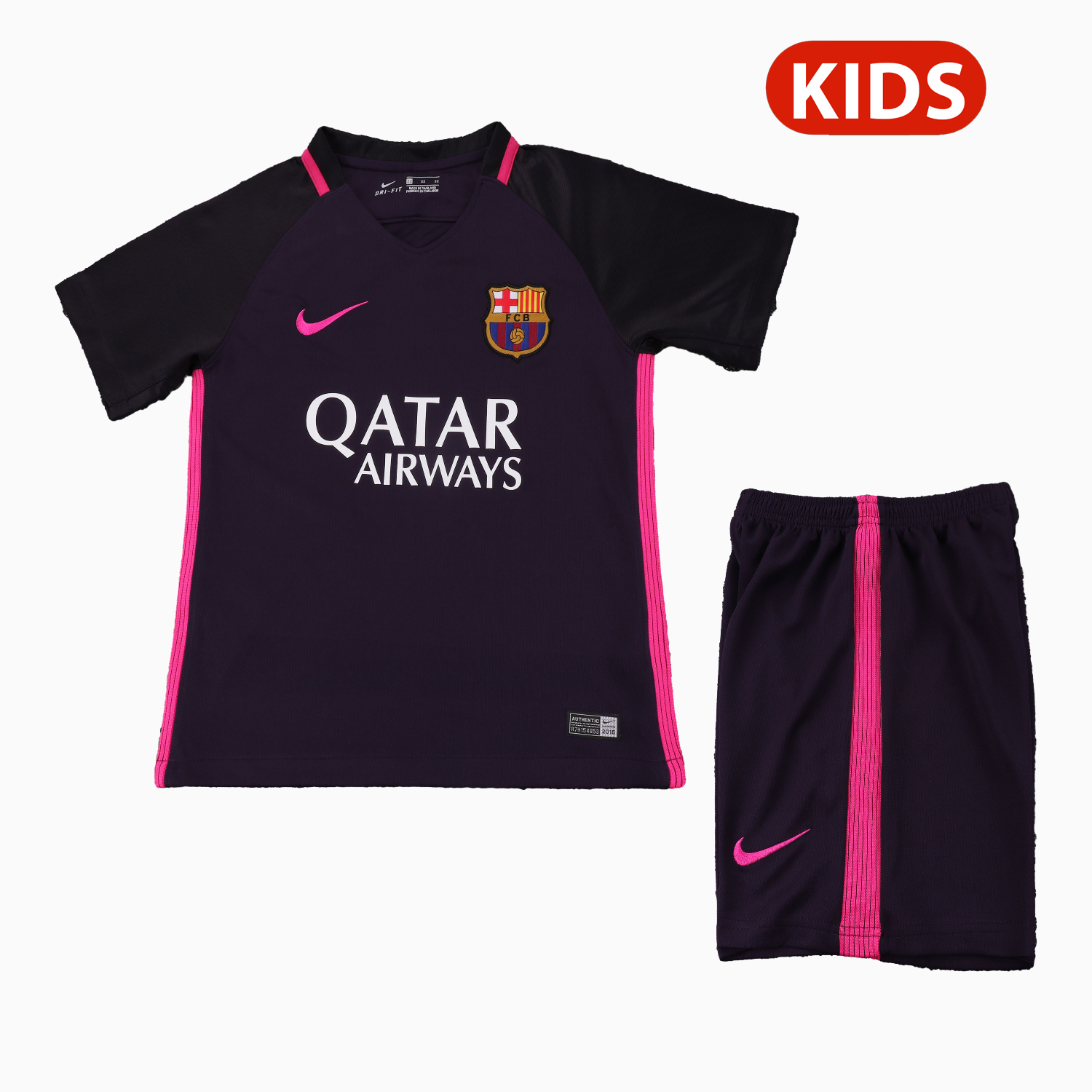 TFK-turbofussballkit-Retro Barcelona 2016-17 Away Kids Kit