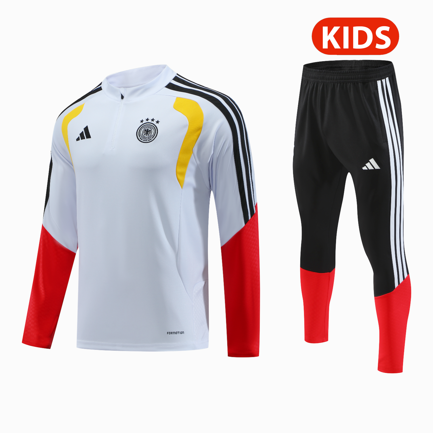 TFK-turbofussballkit-Germany 2026 Kids Long Sleeve Training Set - White Top & Pants