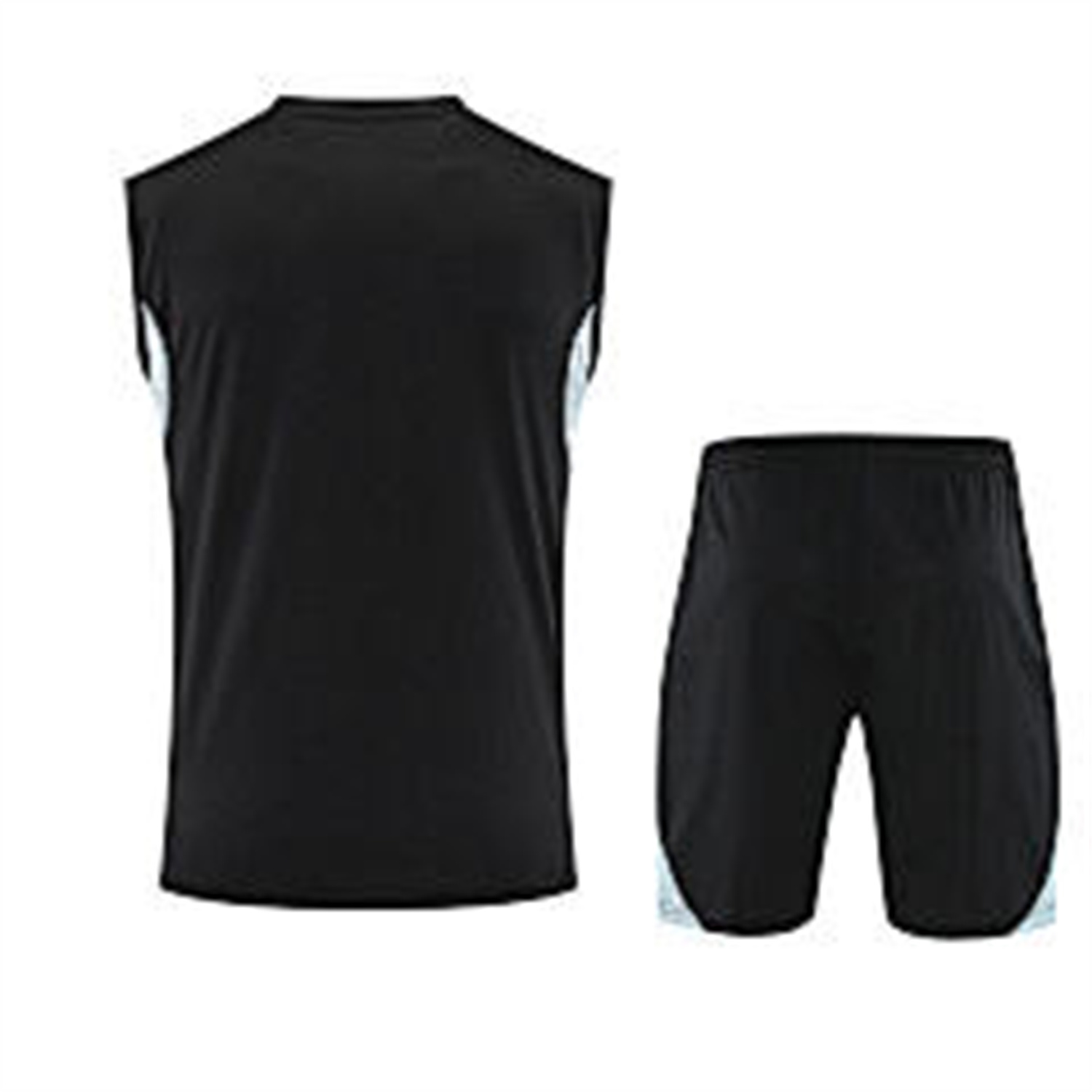 TFK-turbofussballkit-INT M.A.M 25-26 Vest Training Set - Black And Light Grey Vest & Black Shorts