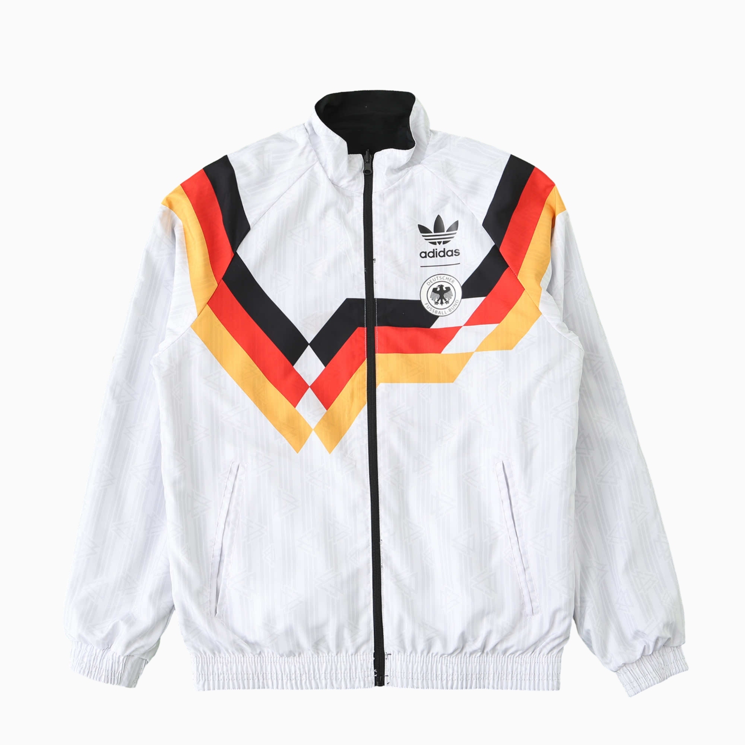TFK-turbofussballkit-Retro Germany 1990 Double Sided Reversible Windbreaker - White & Black