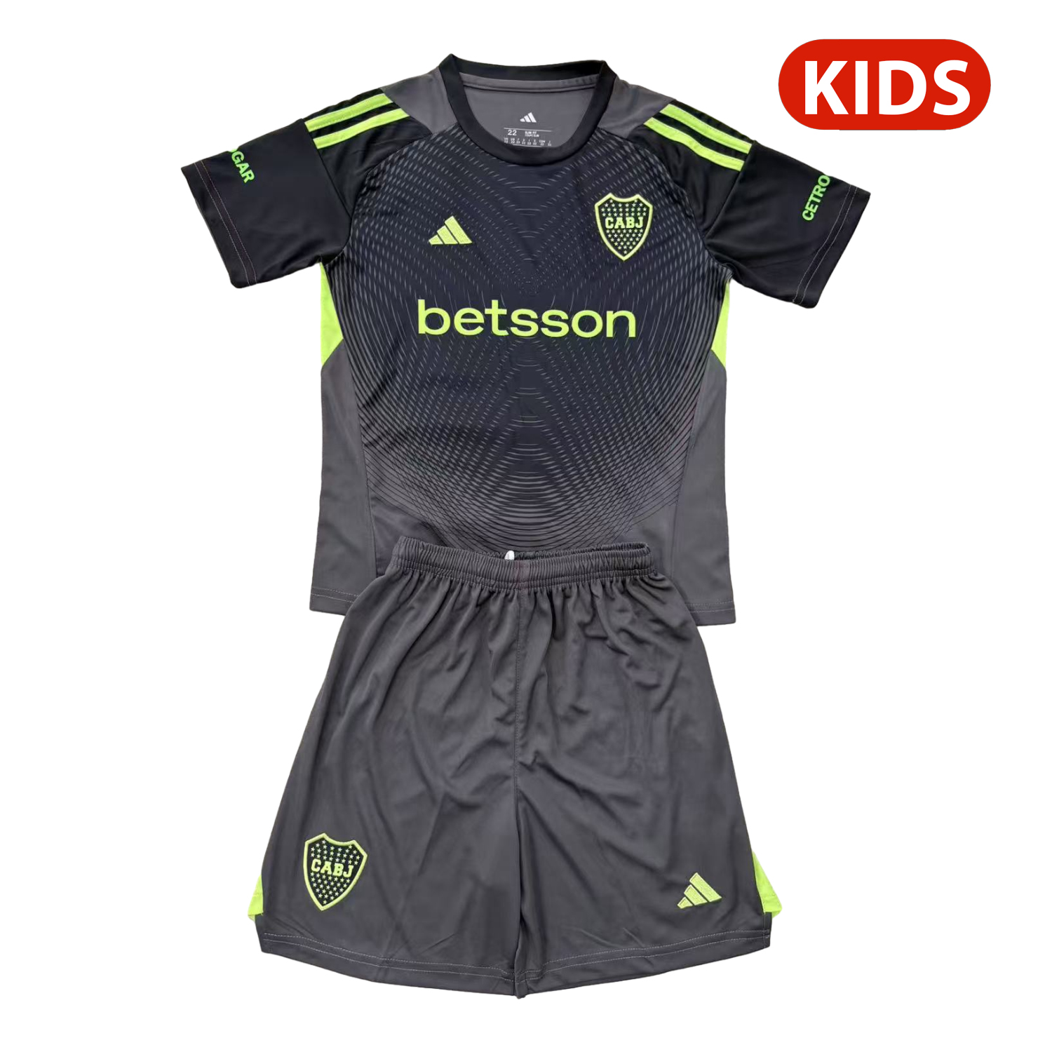 TFK-turbofussballkit-Boca Juniors 25-26 Black Goalkeeper Kids Kit