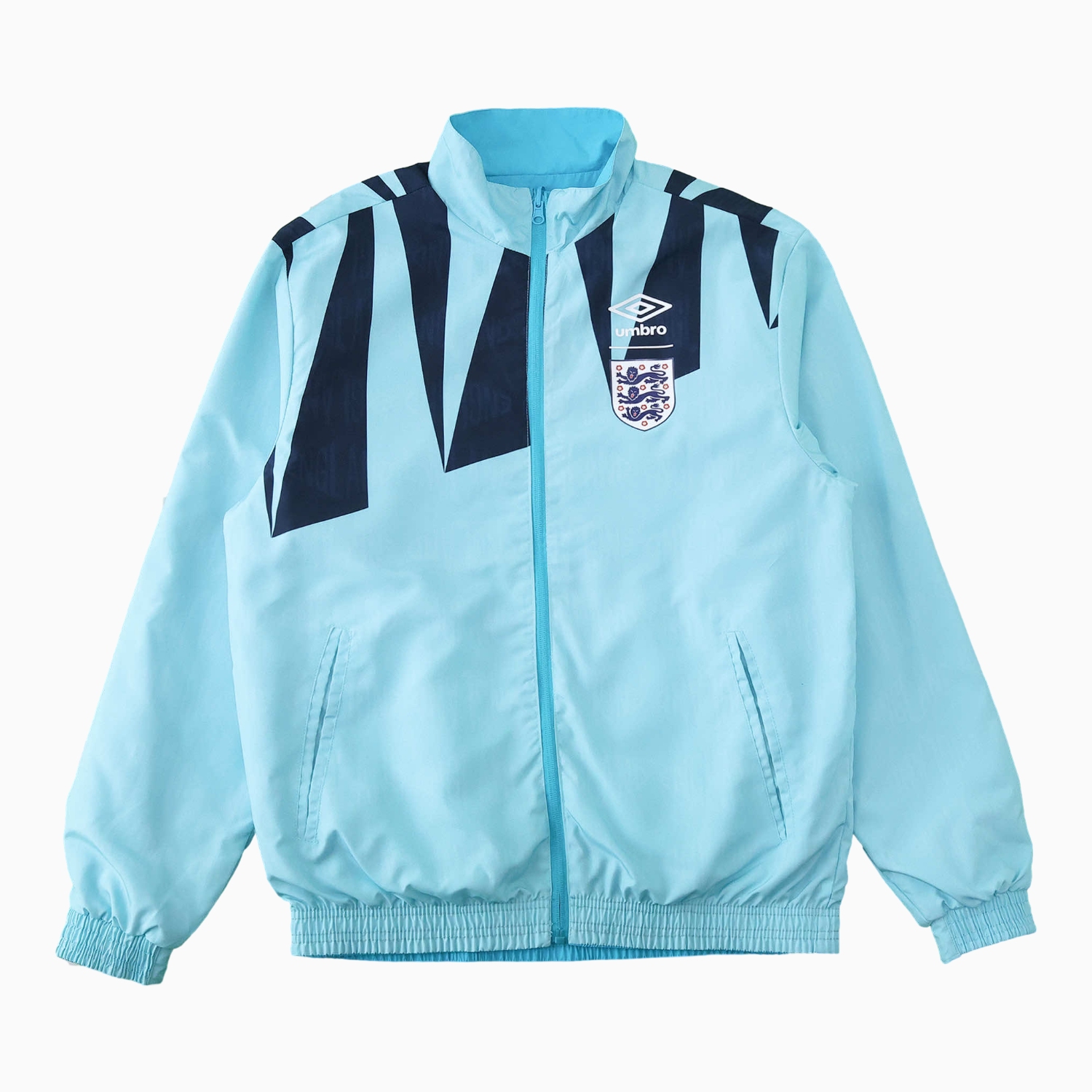 TFK-turbofussballkit-Retro England 1992 Double Sided Reversible Windbreaker - Blue & Green
